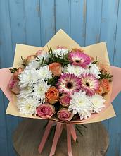 Букет цветов из:  Розы, Герберы и Хризантемы в Камышла