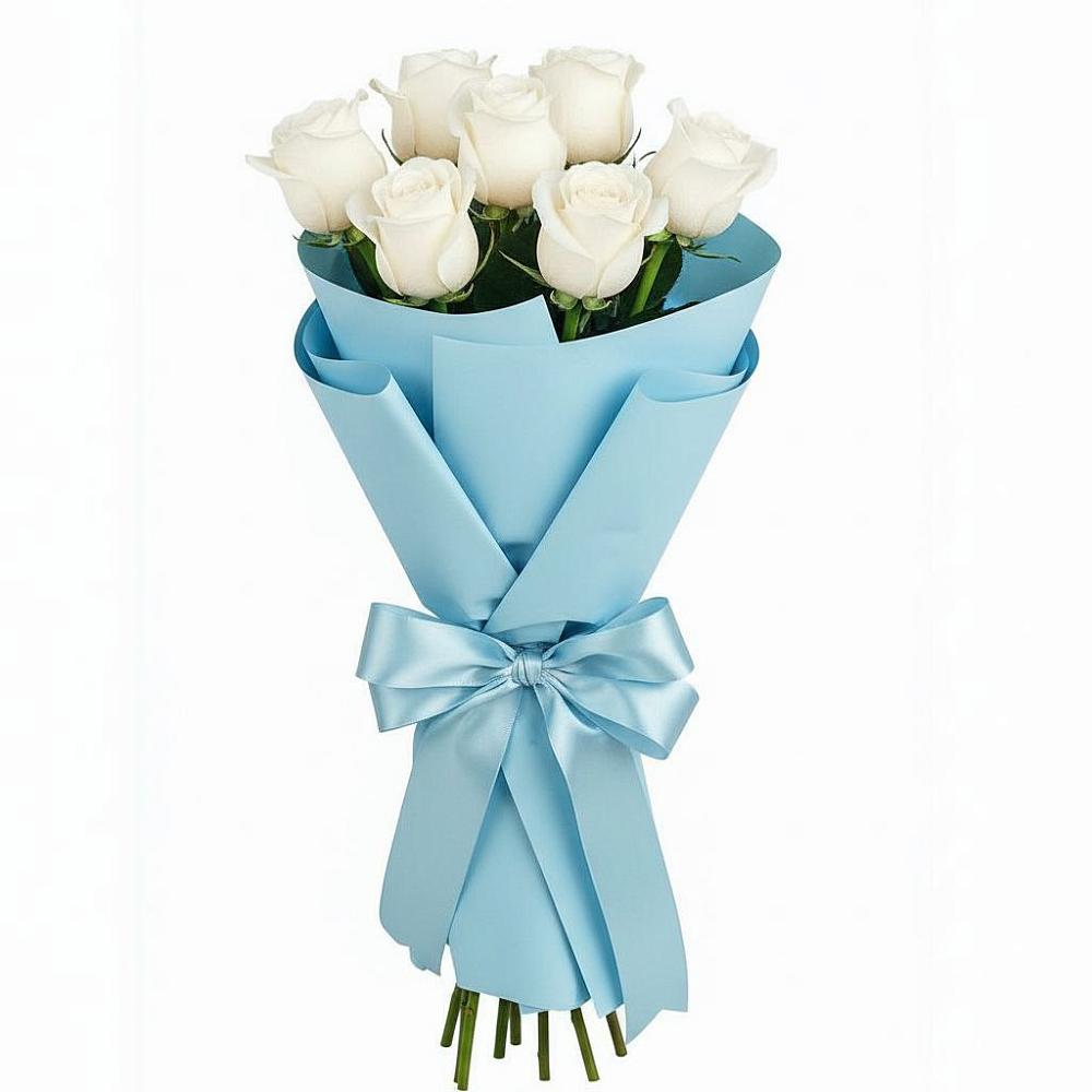 Букет 7 белых роз Проуд в Камышла