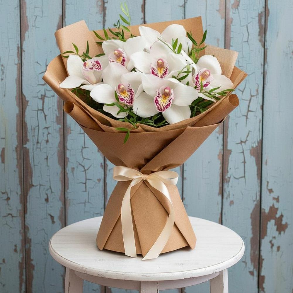 Букет цветов из: Орхидеи и Розы в Камышла