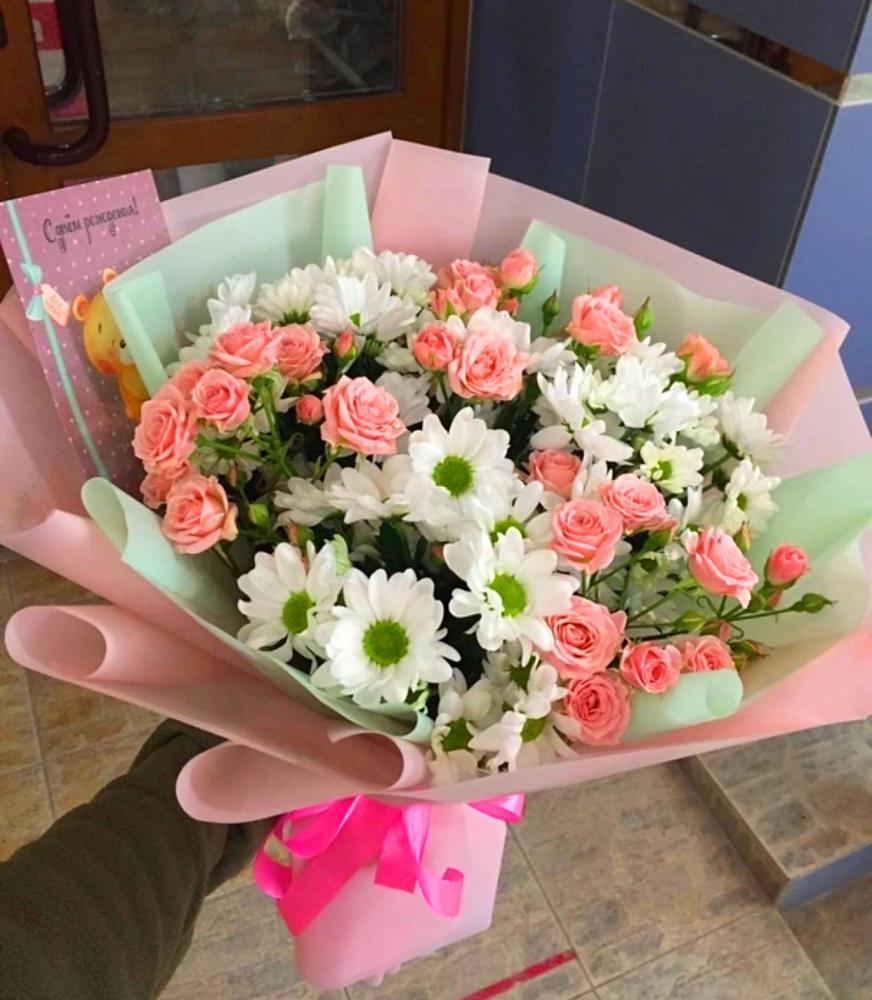 Букет цветов из: Розы и Хризантемы в Камышла