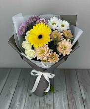 Букет цветов из:  Розы, Герберы и Хризантемы в Камышла