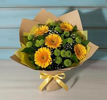 Букет цветов из:  Герберы и Хризантемы в Камышла