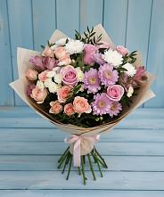 Букет цветов из:  Хризантемы, Розы и Альстромерии #REPLACE_PRED# Камышла