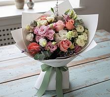 Букет цветов из:  Розы, Лизиантусы и Гвоздики в Камышла