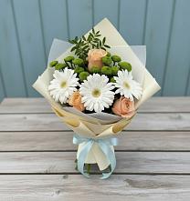 Букет цветов из:  Герберы, Розы и Хризантемы в Камышла