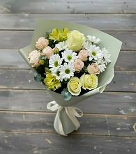 Букет цветов из:  Альстромерии, Розы и Хризантемы в Камышла