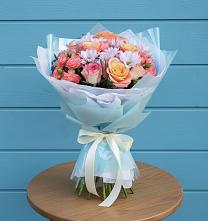 Букет цветов из:  Хризантемы и Розы в Камышла