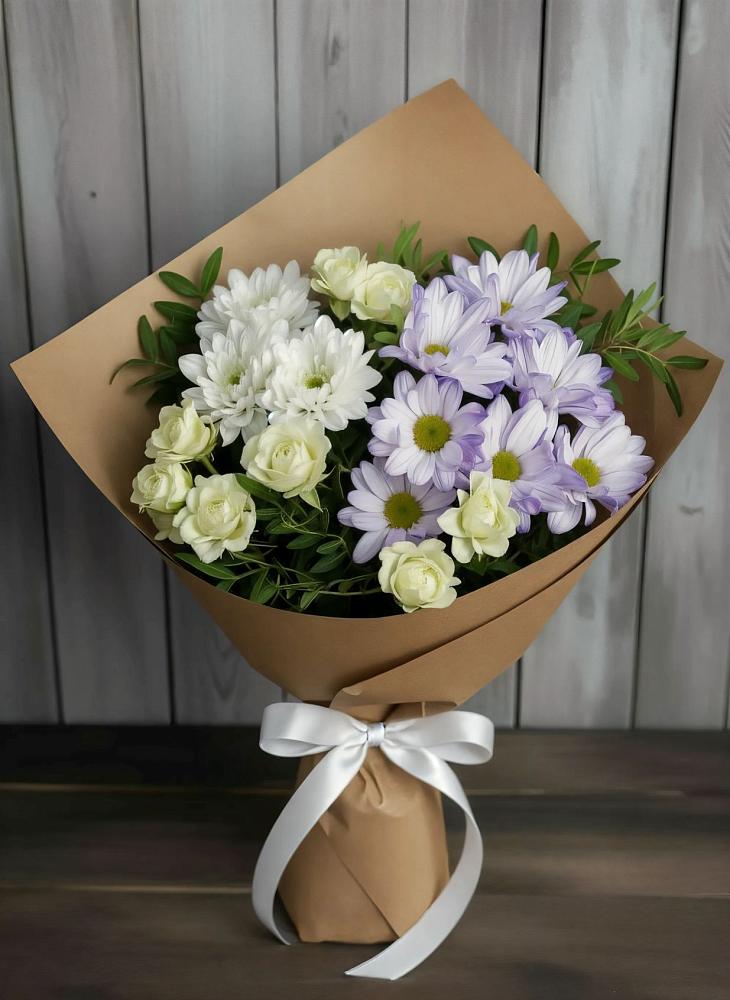 Букет цветов из: Хризантемы и Розы в Камышла